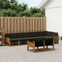 vidaXL Outdoor-Sofagarnitur 8 stk. Nat&uuml;rlich und Schwarz