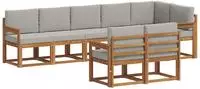 vidaXL Outdoor-Sofagarnitur 8 stk. Nat&uuml;rlich und Hellgrau