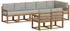 vidaXL Outdoor-Sofagarnitur mit Kissen, 8-tlg., natur und hellgrau (3366559)