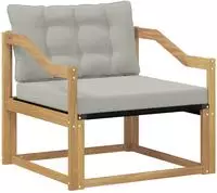 vidaXL Outdoor-Sofagarnitur Massives Akazienholz und Textilene Wei&szlig;