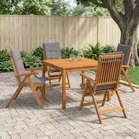 vidaXL 5-teiliges Garten-Esszimmer-Set Natur Massivholz Akazie