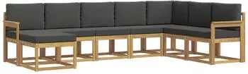 vidaXL Outdoor-Sofagarnitur 8-tlg. wei&szlig; und anthrazit (3388041)