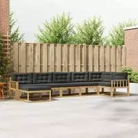 vidaXL Outdoor-Sofagarnitur 7 stk. Wei&szlig; und Anthrazit