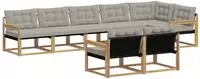 vidaXL Outdoor-Sofagarnitur 8 stk. Wei&szlig; und Hellgrau