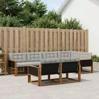 vidaXL Outdoor-Sofagarnitur 7 stk. Natur und Hellgrau