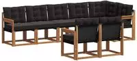 vidaXL Outdoor-Sofagarnitur 8 stk. Nat&uuml;rlich und Schwarz