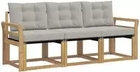 vidaXL Outdoor-Sofagarnitur 3 stk. Wei&szlig; und Hellgrau