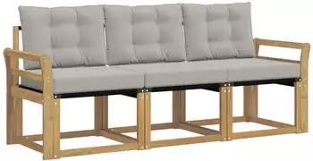 vidaXL Outdoor-Sofagarnitur 3-tlg. wei&szlig; und hellgrau (3389165)