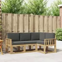 vidaXL Outdoor-Sofagarnitur 4 stk. Wei&szlig; und Anthrazit