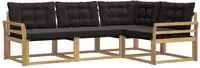 vidaXL Outdoor-Sofagarnitur 4 stk. Wei&szlig; und Schwarz