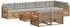 vidaXL Outdoor-Sofagarnitur 9-tlg. natur und hellgrau (3373681)