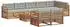 vidaXL Outdoor-Sofagarnitur 9-tlg. natur und hellgrau (3373681)