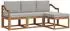 vidaXL Outdoor-Sofagarnitur 4-tlg. natur und hellgrau (3366234)