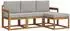 vidaXL Outdoor-Sofagarnitur 4-tlg. natur und hellgrau (3366209)