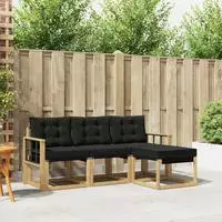 vidaXL Outdoor-Sofagarnitur 4 stk. Wei&szlig; und Schwarz
