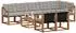 vidaXL Outdoor-Sofagarnitur 9-tlg. mit Kissen, natur und hellgrau (3368818)