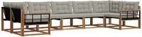 vidaXL Outdoor-Sofagarnitur 7 stk. Natur und Hellgrau