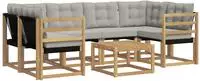 vidaXL Outdoor-Sofagarnitur 7 stk. Wei&szlig; und Hellgrau