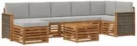 vidaXL Outdoor-Sofagarnitur 7 stk. Natur und Hellgrau