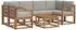 vidaXL Outdoor-Sofagarnitur 7-tlg. mit Kissen, natur/hellgrau (3366094)