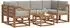 vidaXL Outdoor-Sofagarnitur 7-tlg. mit Kissen, natur/hellgrau (3366094)