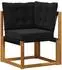 vidaXL Outdoor-Sofagarnitur mit Kissen, 9-tlg., natur/schwarz (3382052)