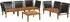 vidaXL Gartenlounge-Set 6-tlg. Akazienholz & Seil, natur (3407748)