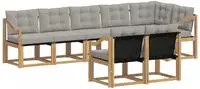 vidaXL Outdoor-Sofagarnitur 8 stk. Wei&szlig; und Hellgrau
