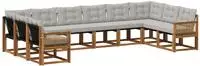 vidaXL Outdoor-Sofagarnitur 10 stk. Natur und Hellgrau