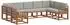 vidaXL Outdoor-Sofagarnitur 9-tlg. mit Kissen, natur und hellgrau (3366979)