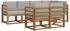 vidaXL Outdoor-Sofagarnitur 7-tlg. mit Kissen, natur und hellgrau (3366519)