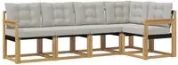 vidaXL Outdoor-Sofagarnitur 5 stk. Wei&szlig; und Hellgrau