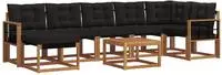 vidaXL Outdoor-Sofagarnitur 8 stk. Nat&uuml;rlich und Schwarz