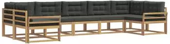 vidaXL Outdoor-Sofagarnitur 7-tlg., wei&szlig; und anthrazit (3386971)
