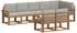 vidaXL Outdoor-Sofagarnitur mit Kissen, 8-tlg., natur und hellgrau (3366569)