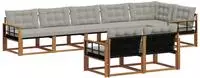vidaXL Outdoor-Sofagarnitur 8 stk. Nat&uuml;rlich und Hellgrau