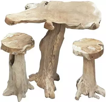 Garden Pleasure Surga Bartisch-Set, Holz, natur, 3-teilig (315175-1)