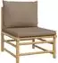 vidaXL Garten-Lounge-Set 4-tlg. Bambus, taupe Kissen (3155139)