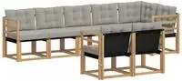 vidaXL Outdoor-Sofagarnitur 8 stk. Wei&szlig; und Hellgrau