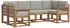 vidaXL Outdoor-Sofagarnitur mit Kissen, 6-tlg., natur und hellgrau (3366874)
