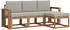vidaXL Outdoor-Sofagarnitur 4-tlg., natur und hellgrau (3366224)
