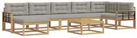 vidaXL Outdoor-Sofagarnitur 8 stk. 7-Sitzer Wei&szlig; und Hellgrau