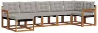 vidaXL Outdoor-Sofagarnitur 7 stk. 7-Sitzer Natur und Hellgrau