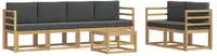 vidaXL Outdoor-Sofagarnitur 7 stk. 6-Sitzer Wei&szlig; und Anthrazit