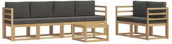 vidaXL Outdoor-Sofagarnitur mit Kissen, 7-tlg., wei&szlig; und anthrazit (3387266)