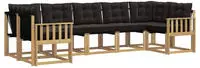vidaXL Outdoor-Sofagarnitur 7 stk. 7-Sitzer Wei&szlig; und Schwarz