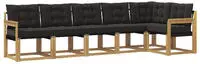 vidaXL Outdoor-Sofagarnitur 6 stk. 6-Sitzer Wei&szlig; und Schwarz