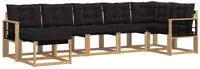 vidaXL Outdoor-Sofagarnitur 7 stk. 7-Sitzer Wei&szlig; und Schwarz