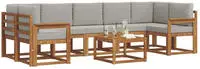 vidaXL Outdoor-Sofagarnitur 8 stk. 7-Sitzer Natur und Hellgrau