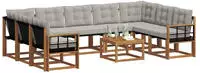 vidaXL Outdoor-Sofagarnitur 10 stk. 9-Sitzer Natur und Hellgrau